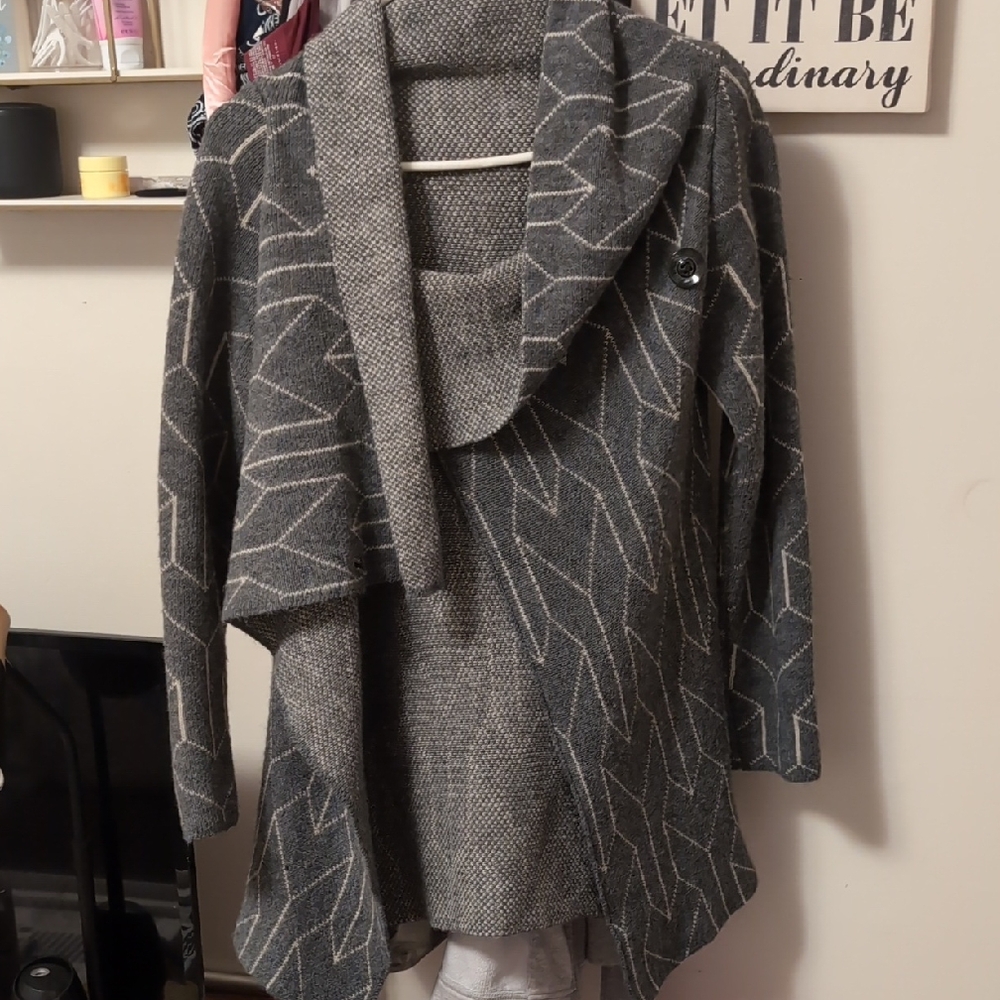 Gray Patterned Women's Sweater
